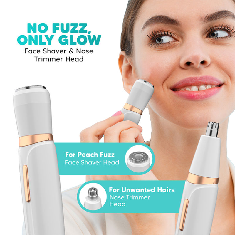 Evior 4-In-1 Face & Body Trimmer For Women, Facial Hair Remover, Eyebrow & Body Groomer