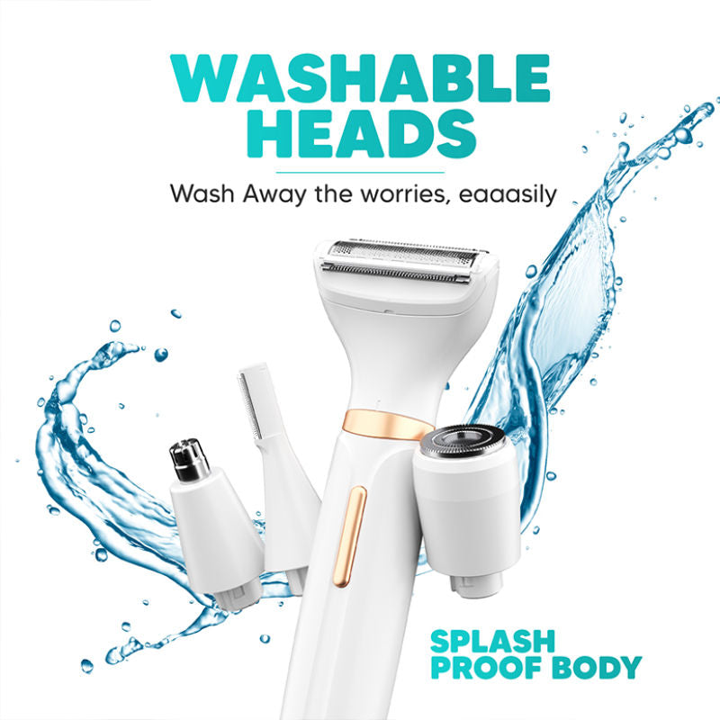 Evior 4-In-1 Face & Body Trimmer For Women, Facial Hair Remover, Eyebrow & Body Groomer