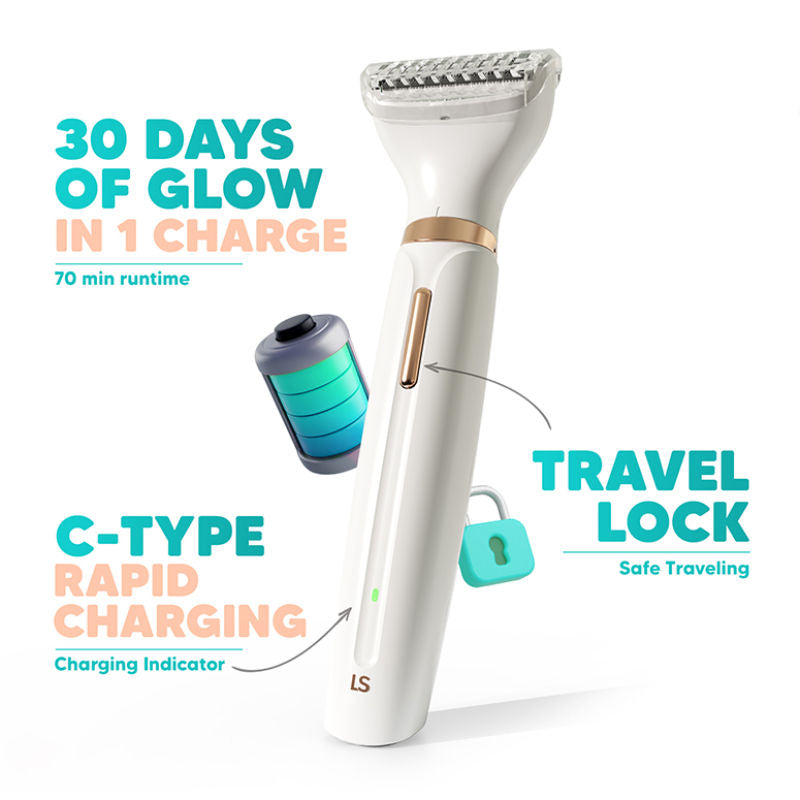 Evior 4-In-1 Face & Body Trimmer For Women, Facial Hair Remover, Eyebrow & Body Groomer