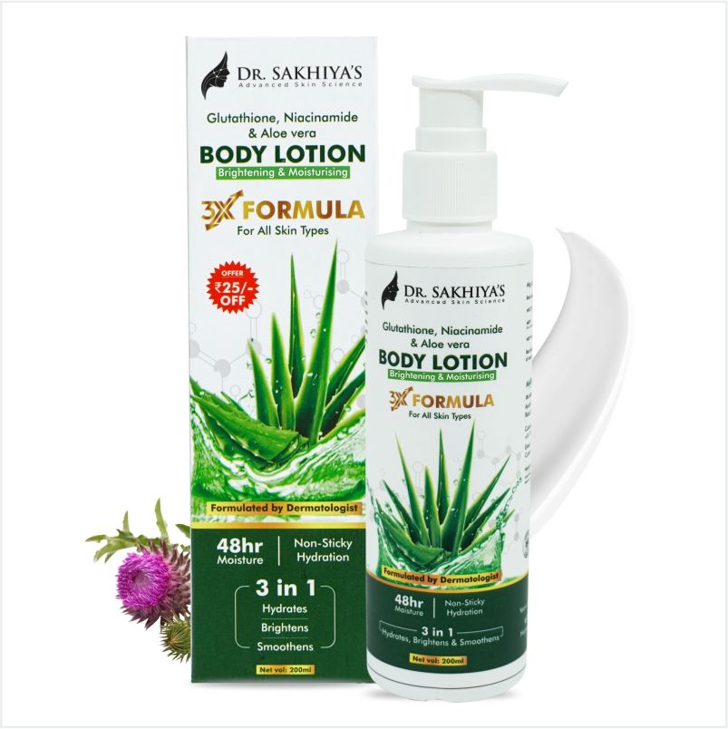 Body Lotion With Glutathione, Niacinamide & Aloe Vera - 200ml
