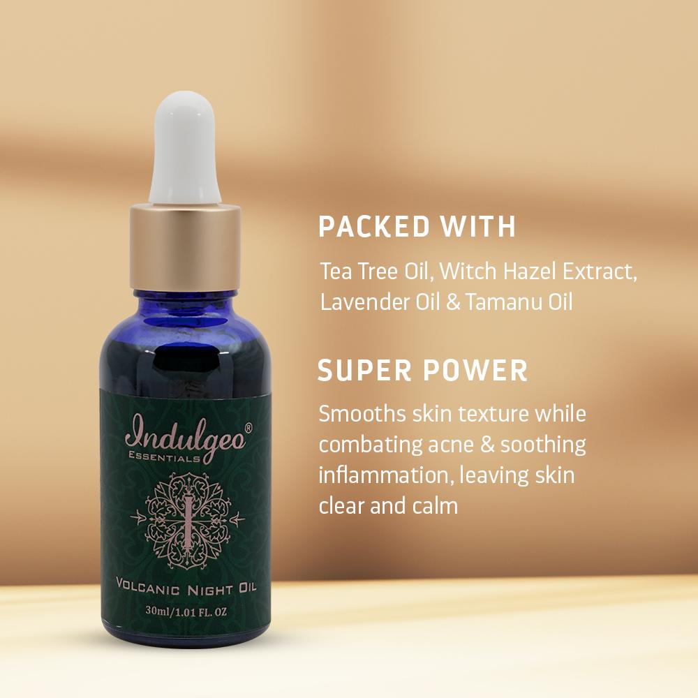 Volcanic Night Oil For Oily Acne Prone Skin With Tamanu Oil