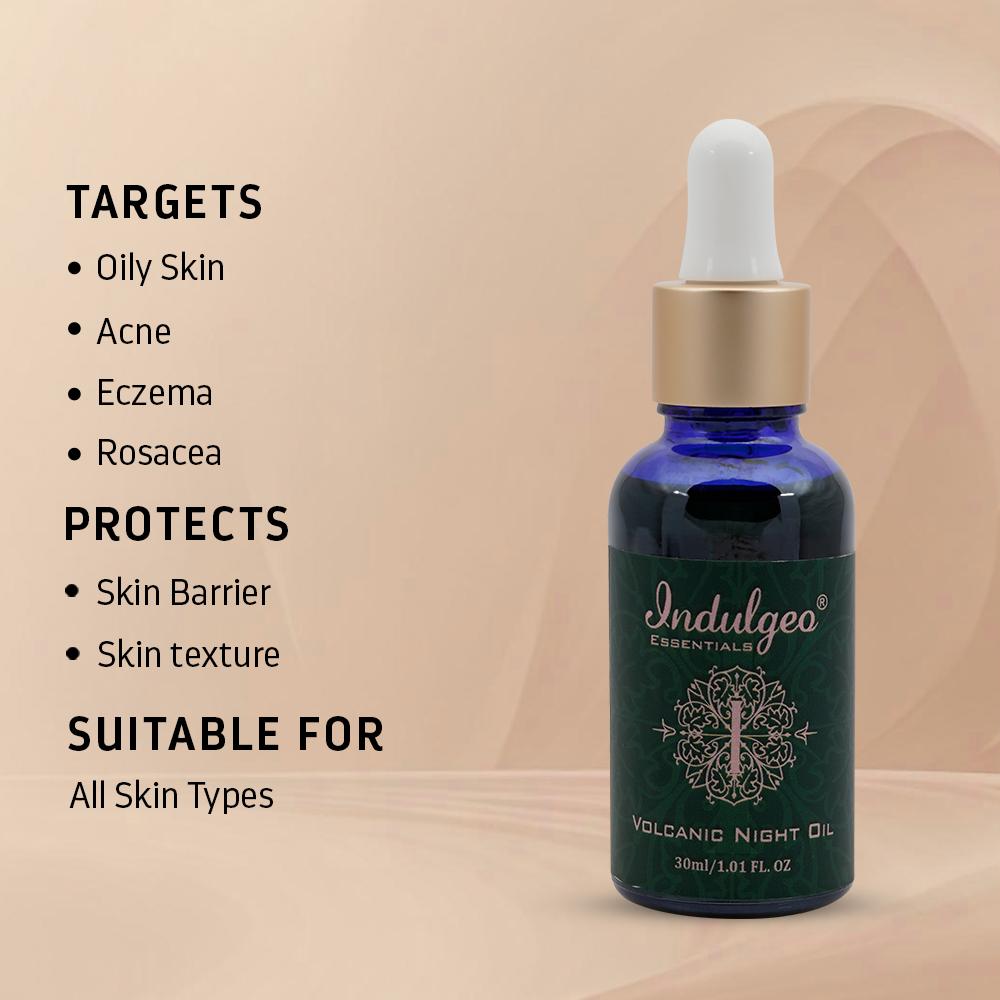 Volcanic Night Oil For Oily Acne Prone Skin With Tamanu Oil