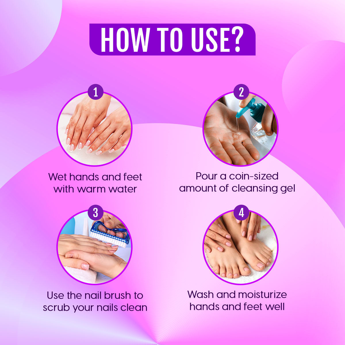 Professional Nail Brush Cleaning Tool Manicure Pedicure Scrubber Foot Cleaner Brush