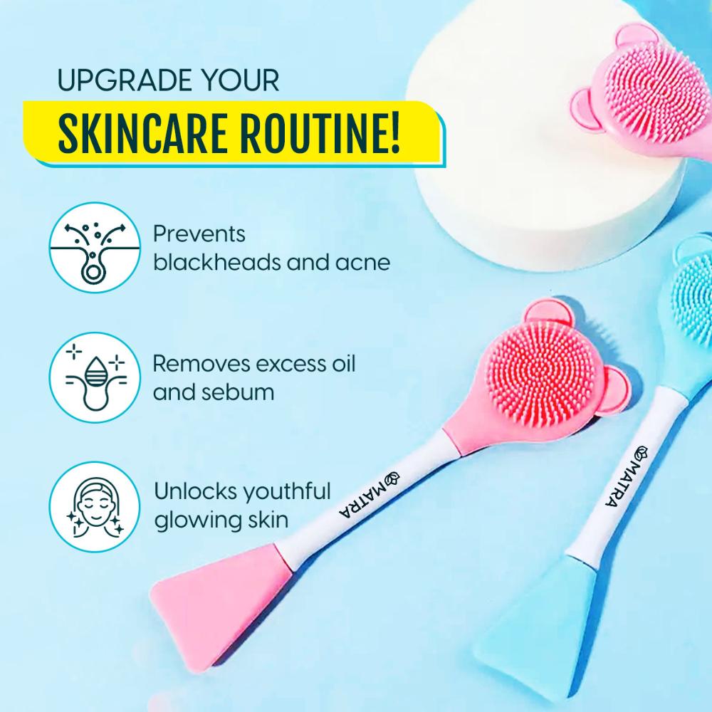 Silicone Face Scrubber Dual Side Manual Face Cleansing Brush And Face Mask Applicator