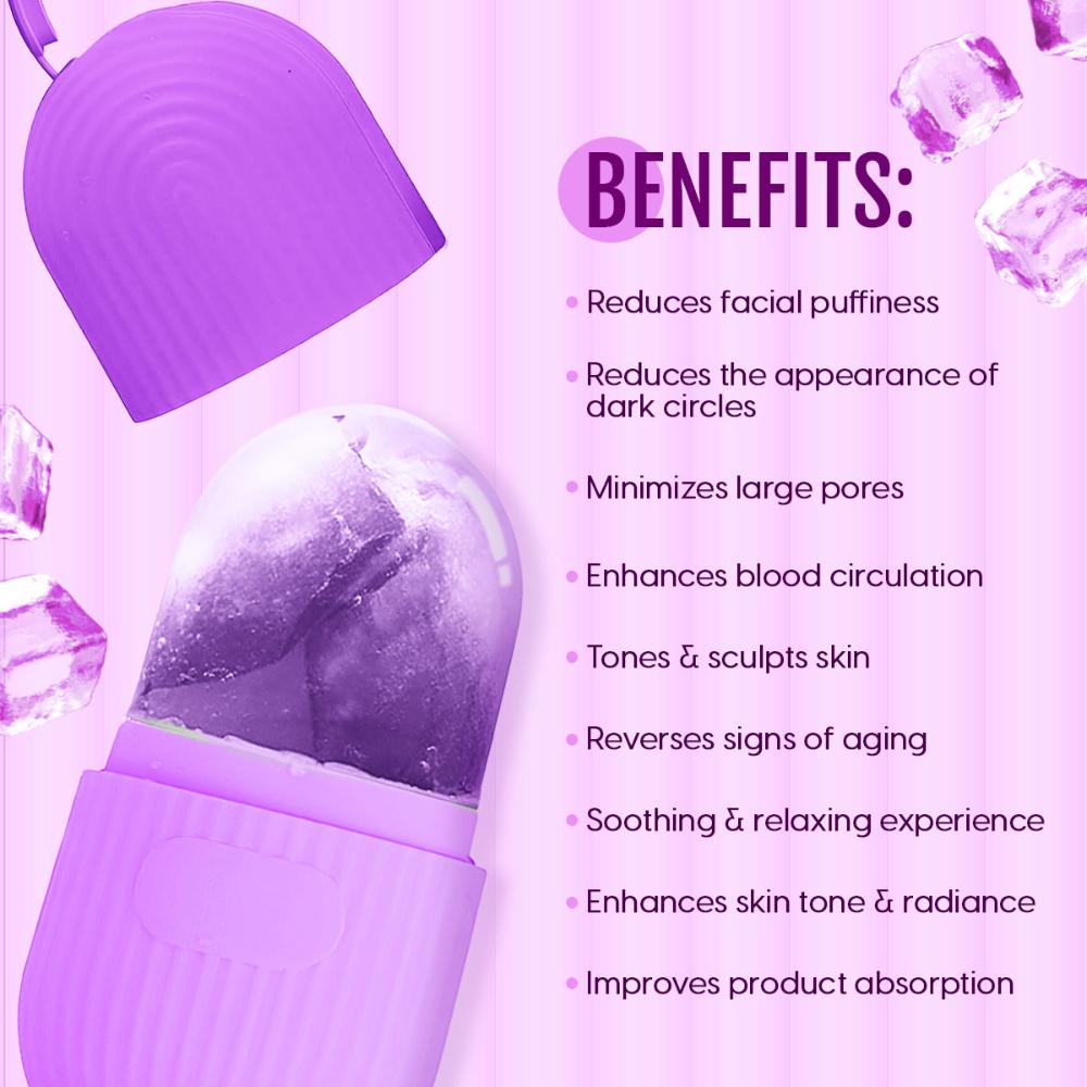 Face Ice Roller For Face Silicone Facial Massager Mold For Depuffing, Glow, Under Eyes & Neck