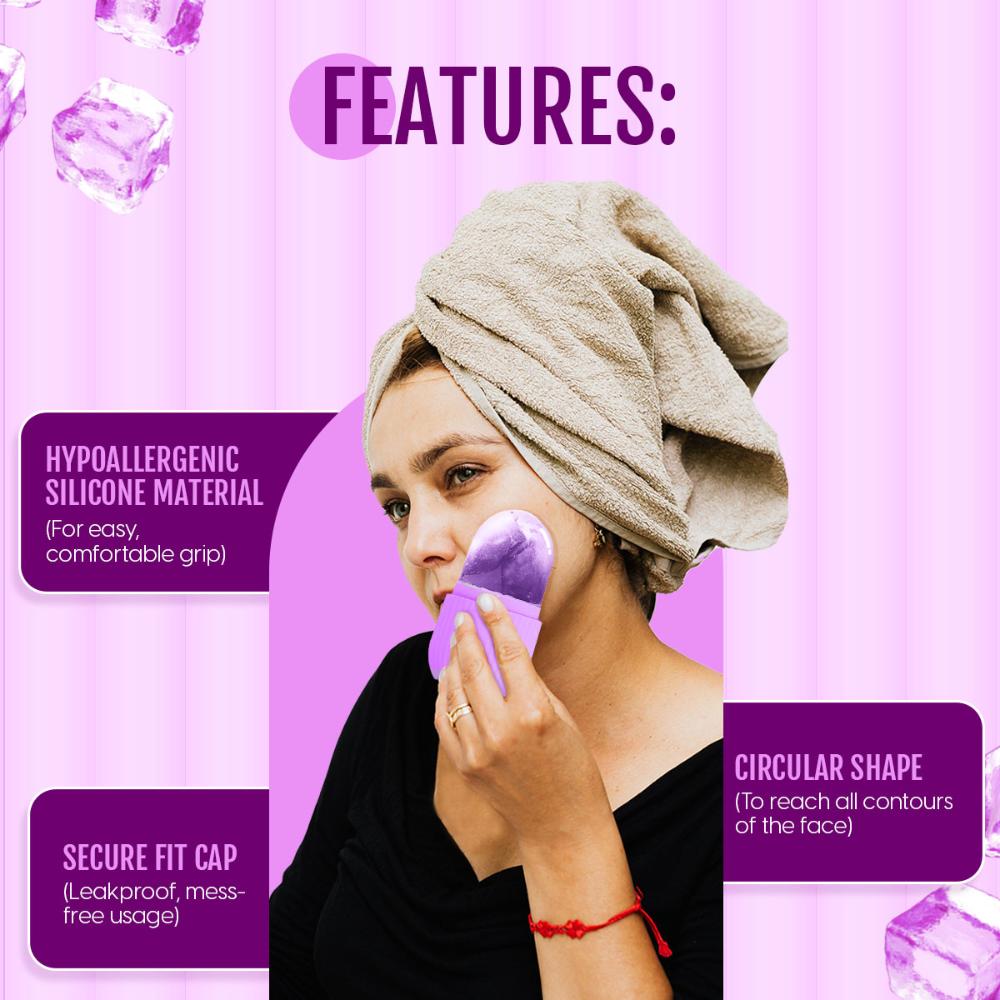 Face Ice Roller For Face Silicone Facial Massager Mold For Depuffing, Glow, Under Eyes & Neck