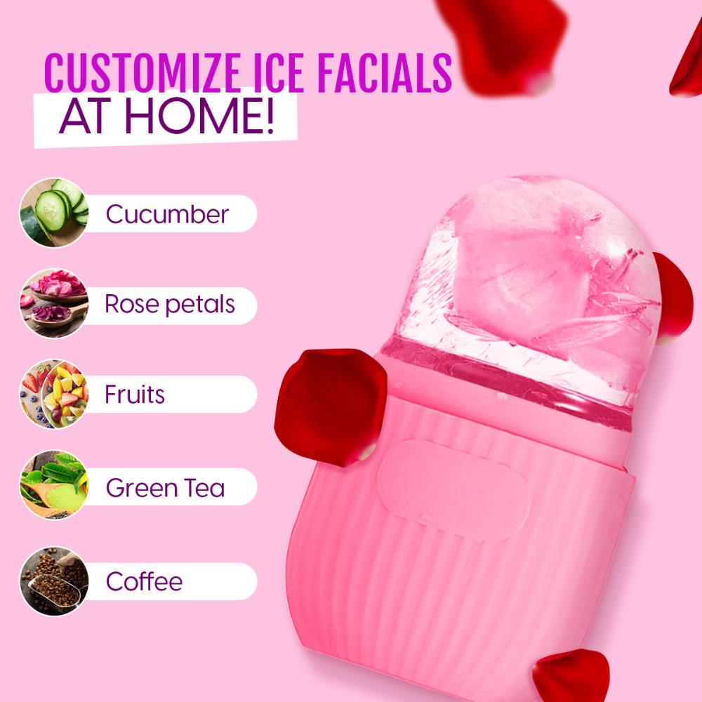Face Ice Roller For Face Silicone Facial Massager Mold For Depuffing, Glow, Under Eyes & Neck