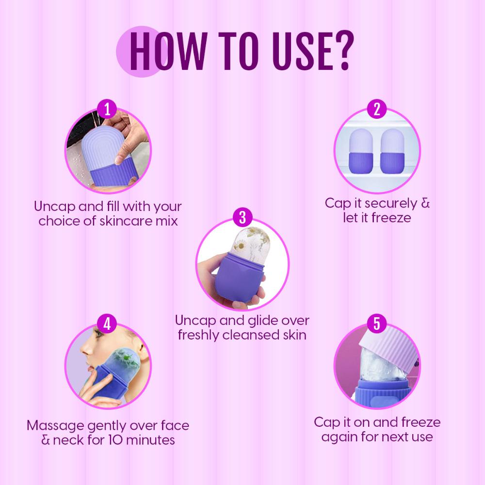 Face Ice Roller For Face Silicone Facial Massager Mold For Depuffing, Glow, Under Eyes & Neck