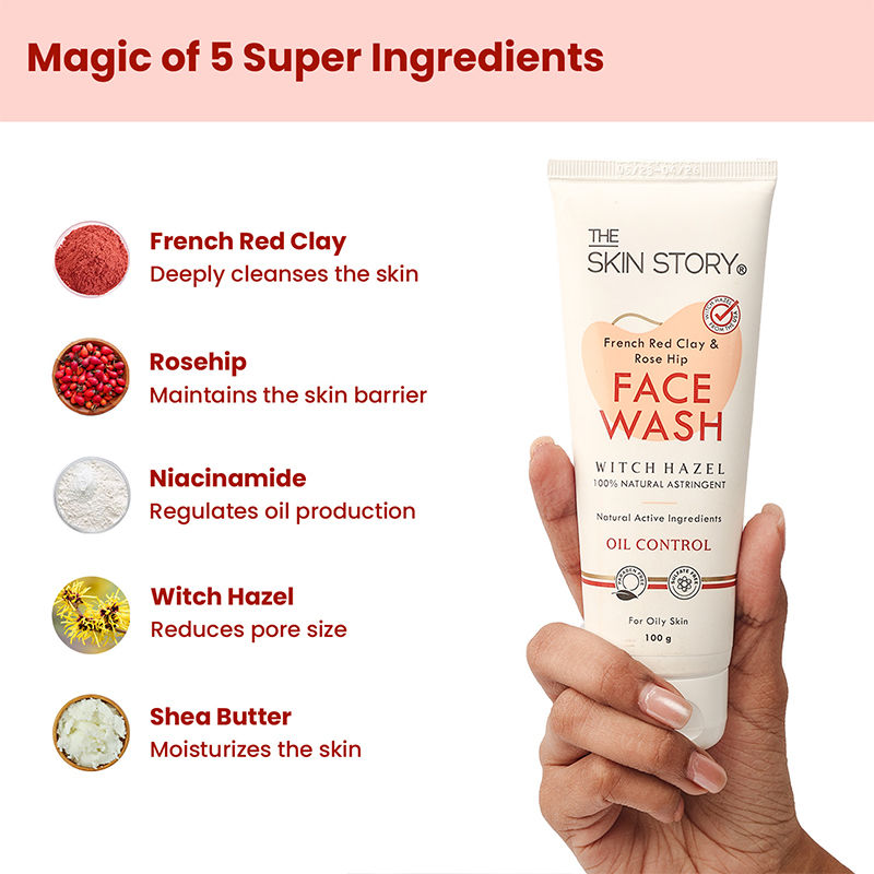 French Clay Pimple Oil Control Face Wash For Acne Prone Oily Skin Cleanses Pores