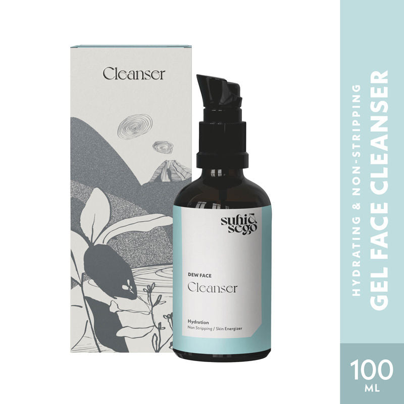 Dew Face Gel Cleanser With Ginseng, Non-Stripping, Hydrating, Removes Dirt & Sebum