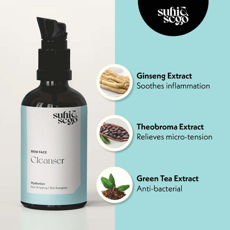 Dew Face Gel Cleanser With Ginseng, Non-Stripping, Hydrating, Removes Dirt & Sebum