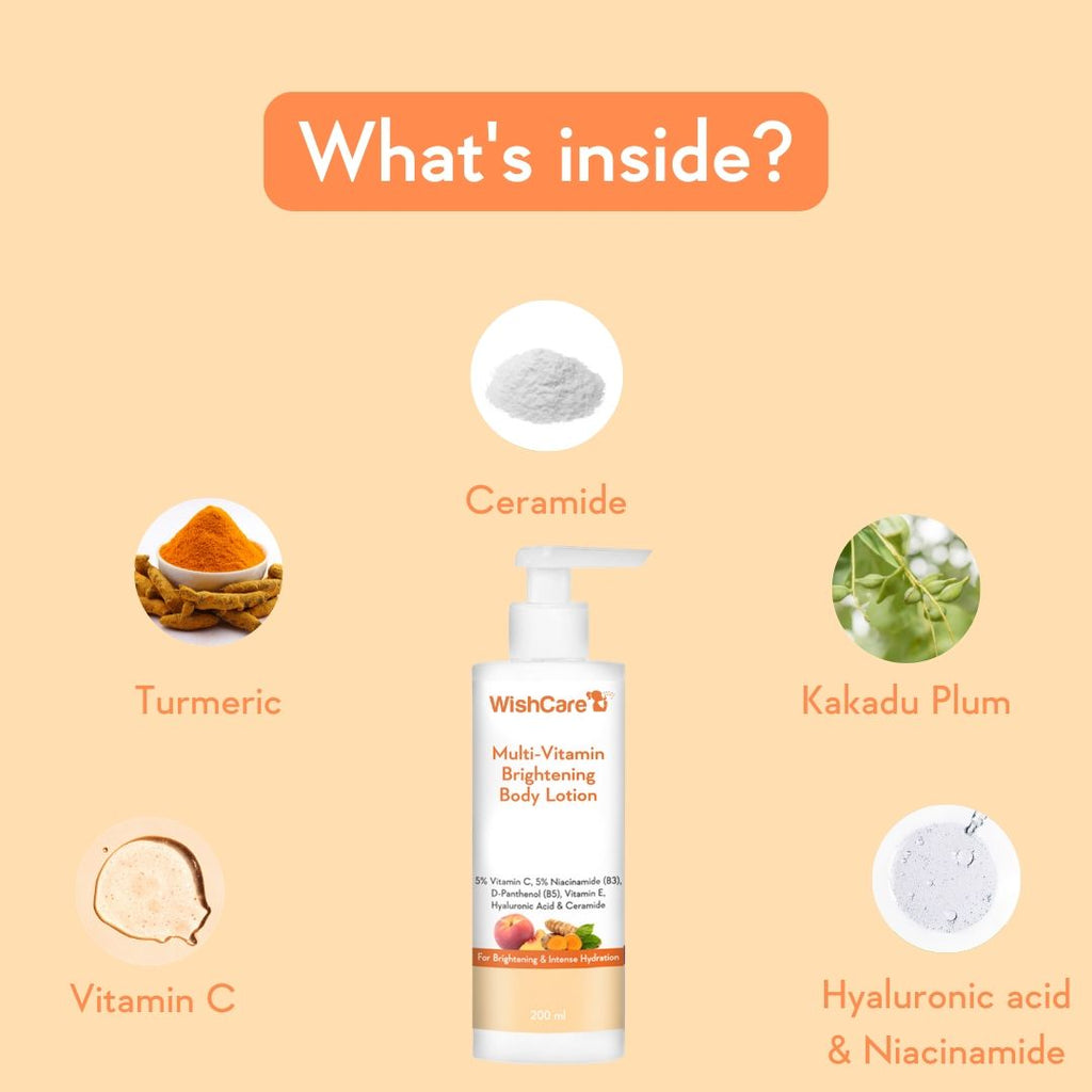Multi-Vitamin Brightening Body Lotion for Glowing Skin-Reduces Pigmentation & Dark Spots