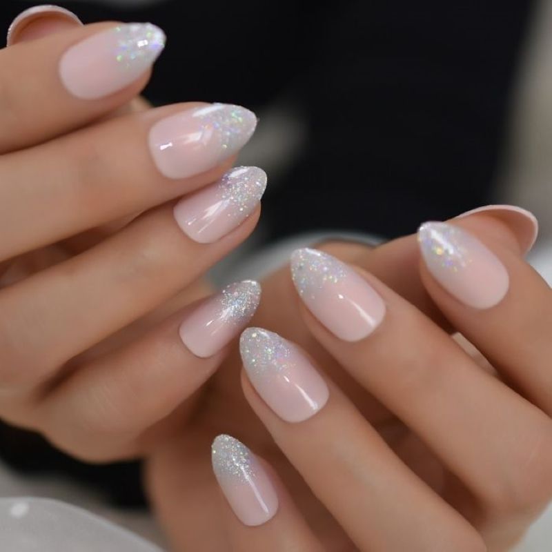 Ballerina Super Natural Smooth Glitter Press On Nails