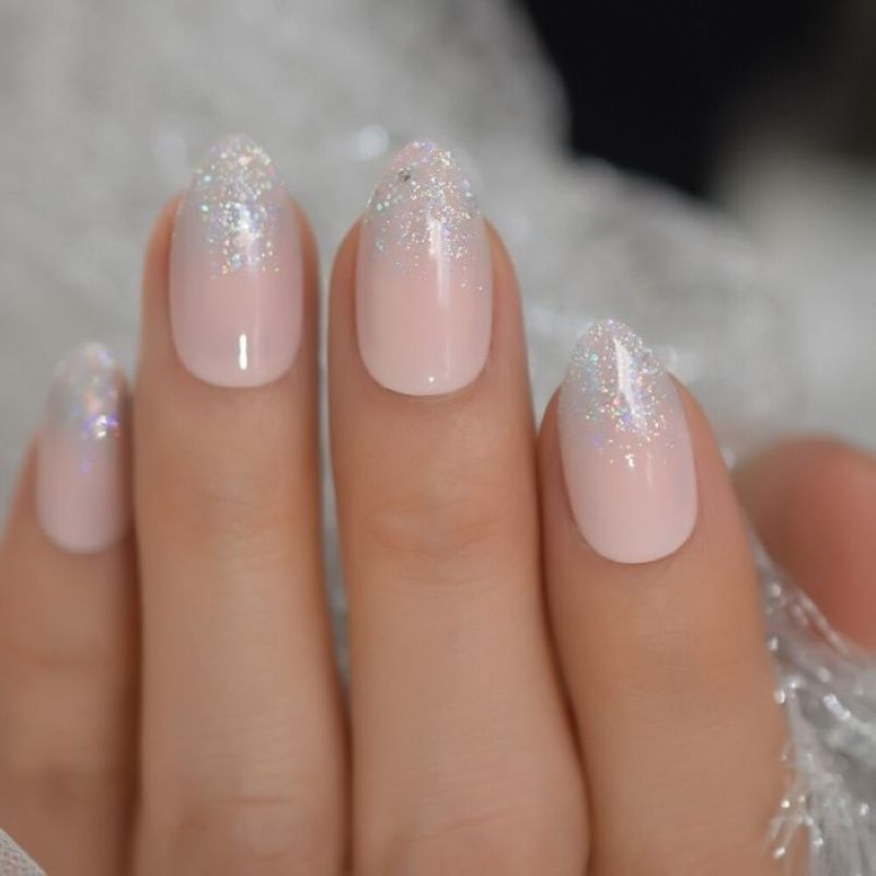 Ballerina Super Natural Smooth Glitter Press On Nails