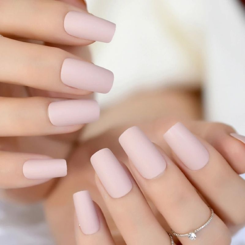Rose Super Natural Matte Nude Press On Nails