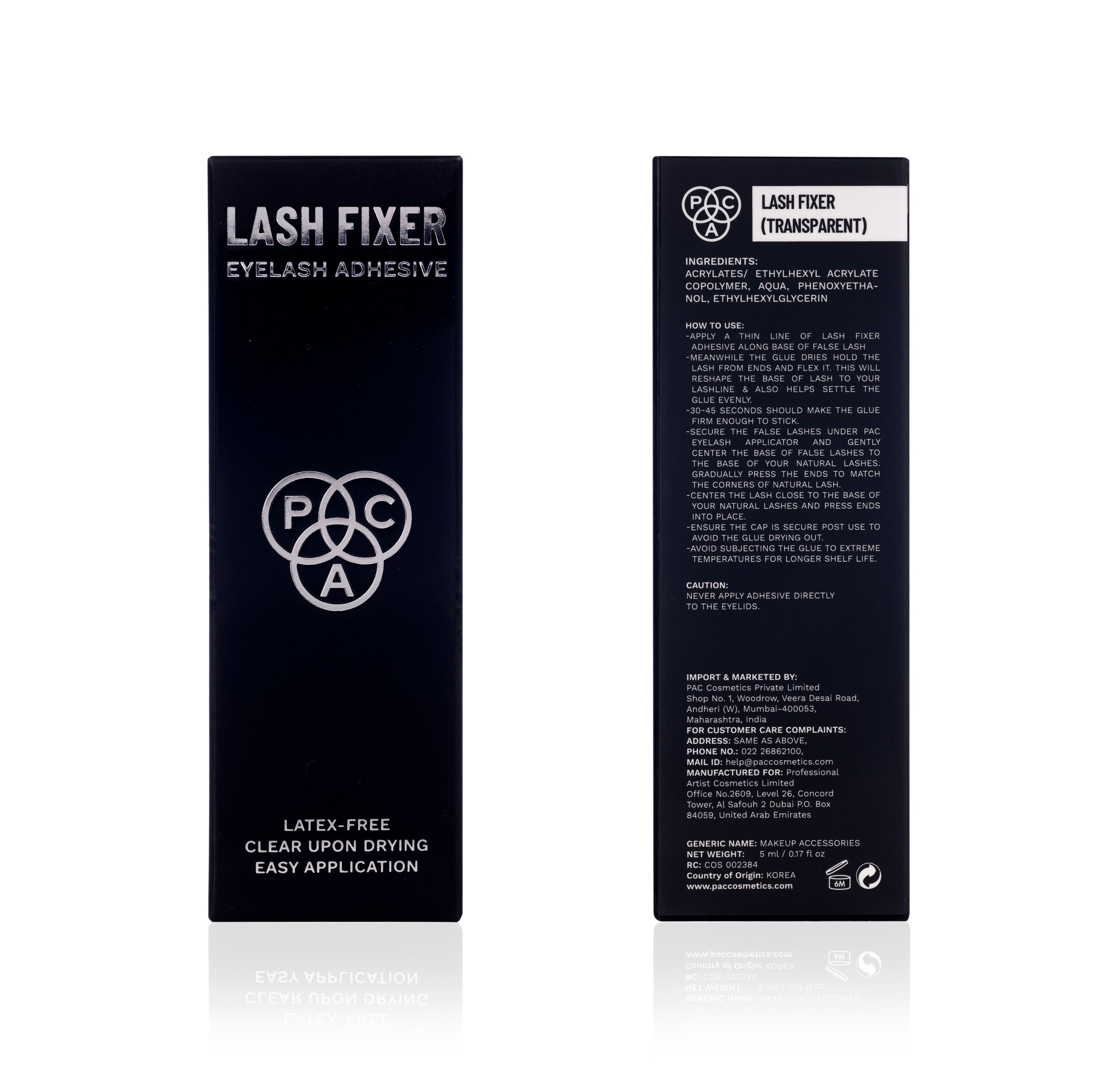 Lash Fixer Eyelash Adhesive Transparent - 24H Hold, Quick Drying, Waterproof, Ultra Thin Brush