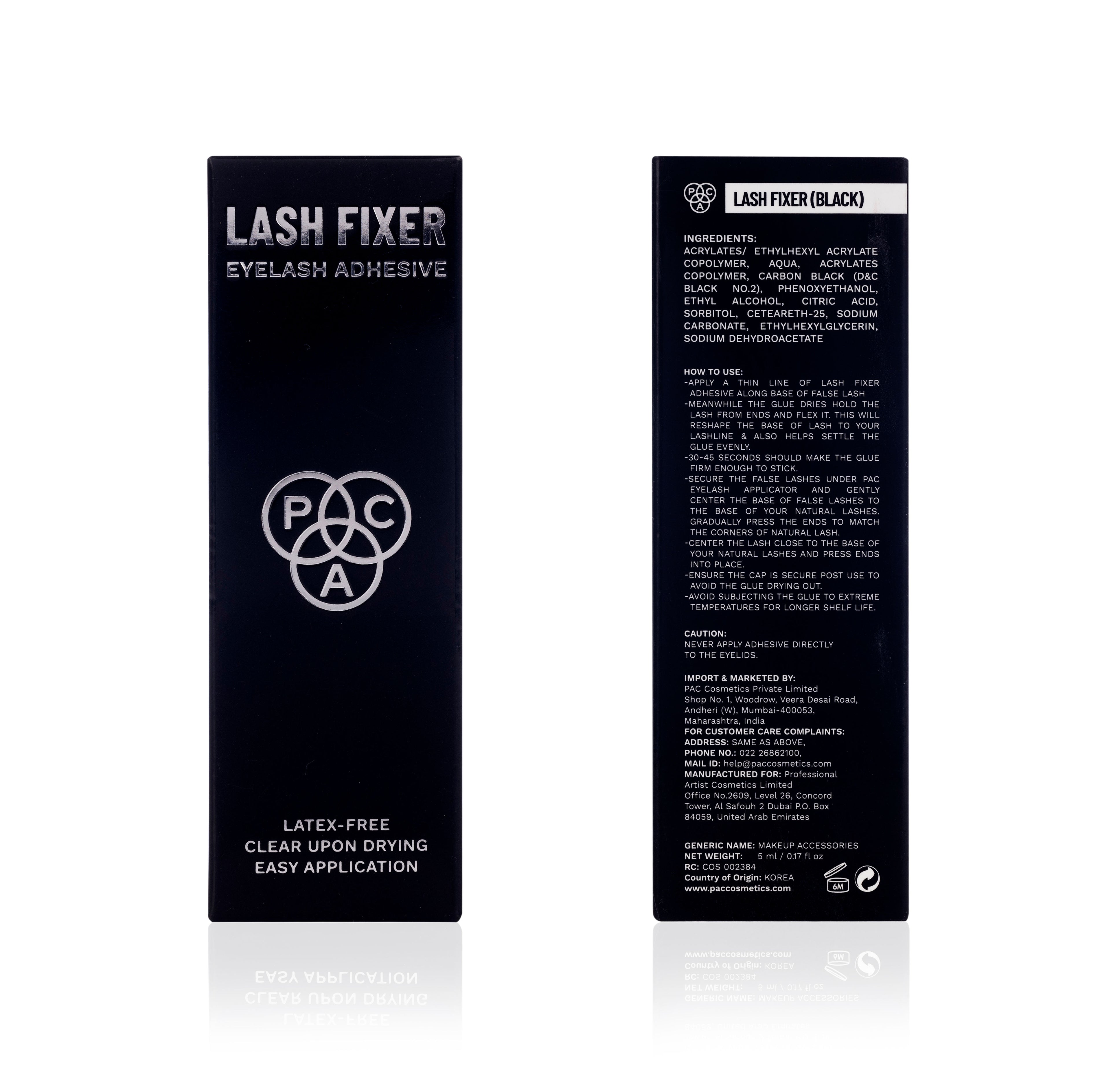 Lash Fixer Eyelash Adhesive Black - 24H Hold, Quick Drying, Waterproof, Ultra Thin Brush