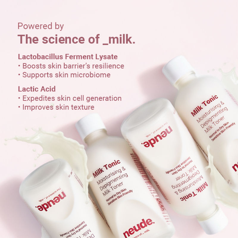 Neude Daily Hydrating & Depigmenting Milky Toner with Camel Milk, Squalane & Ceramides - Milk Tonic