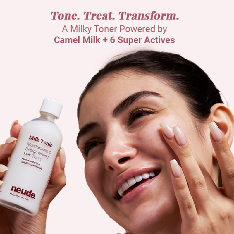 Neude Daily Hydrating & Depigmenting Milky Toner with Camel Milk, Squalane & Ceramides - Milk Tonic