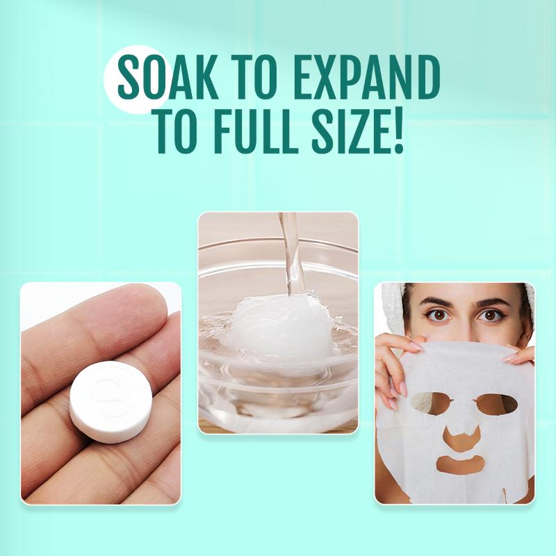 Compressed Sheet Mask Facial Tablets Disposable Travel Face Masks For Spa & Home