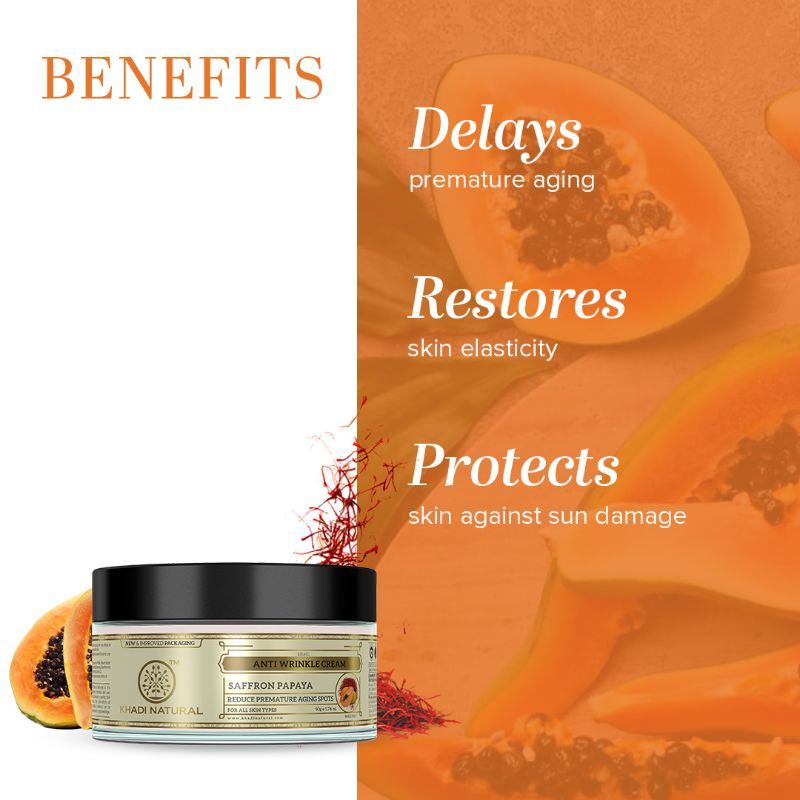 Saffron Papaya Anti Wrinkle Cream Removes Finelines & Wrinkles