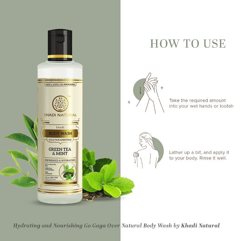 Green Tea & Mint Body Wash Soft & Smooth Skin SLS & Paraben Free