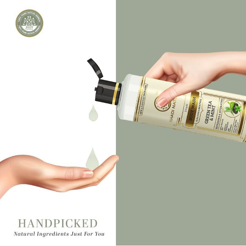 Green Tea & Mint Body Wash Soft & Smooth Skin SLS & Paraben Free