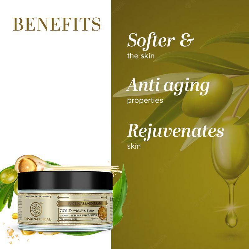 Gold Face Massage Cream Removes Dead Cells