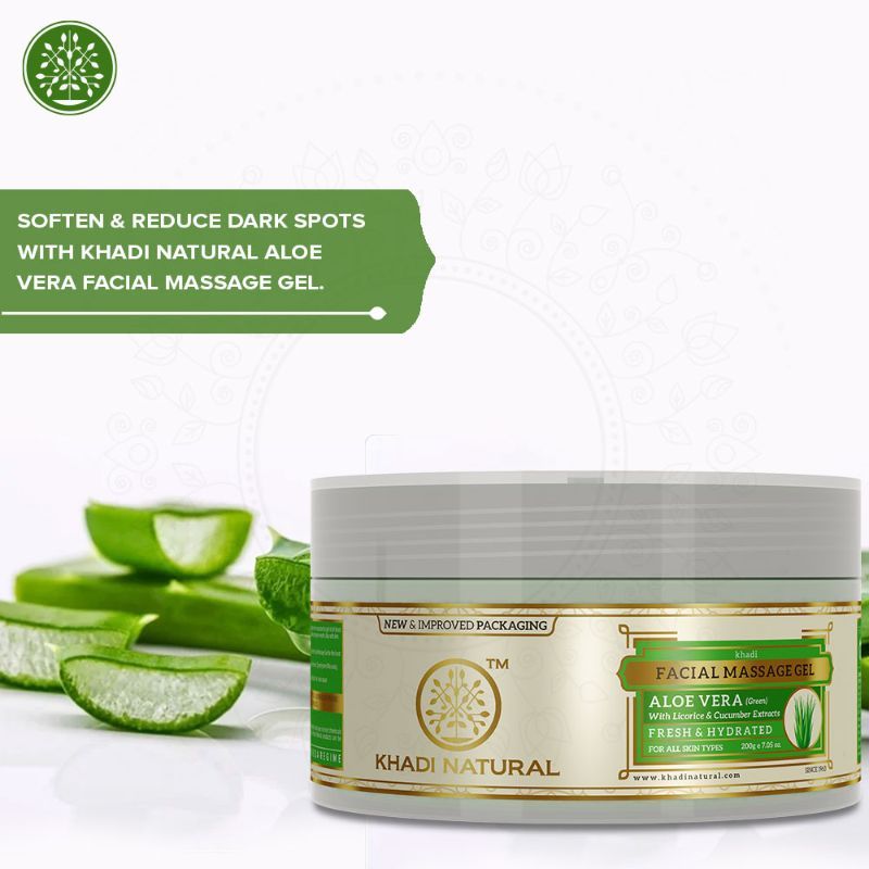 Green Aloe Vera Facial Massage Gel Reduce Tan & Stress marks