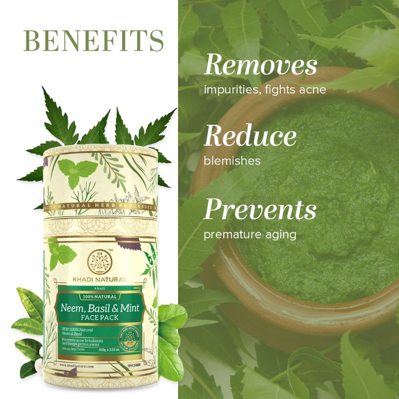 Neem Basil & Mint Face Pack Anti Acne & Anti Germ