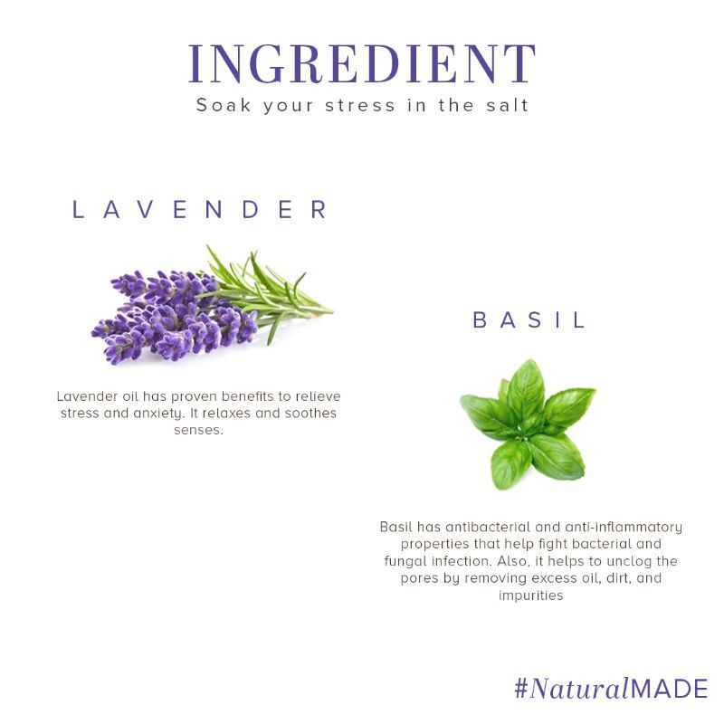 Lavender Basil Bath Salt Removes Dirt & Impurities