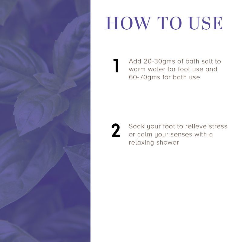Lavender Basil Bath Salt Removes Dirt & Impurities