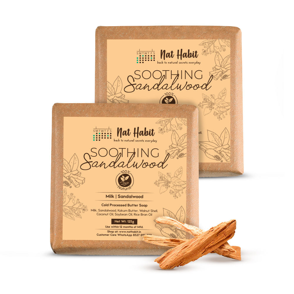 Cold Process Ayurvedic Chandan Sandalwood Handmade Butter Soap for Radiant Skin Face Glow