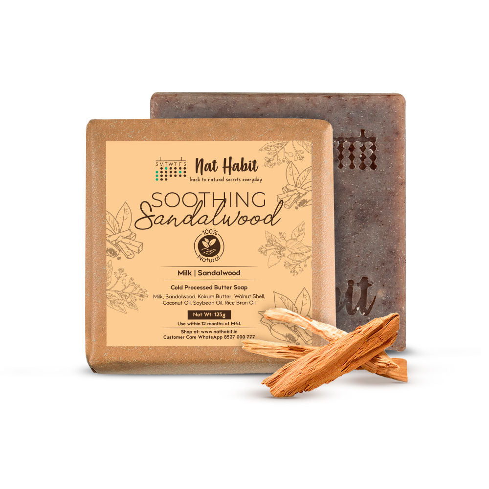 Cold Process Ayurvedic Chandan Sandalwood Handmade Butter Soap for Radiant Skin Face Glow