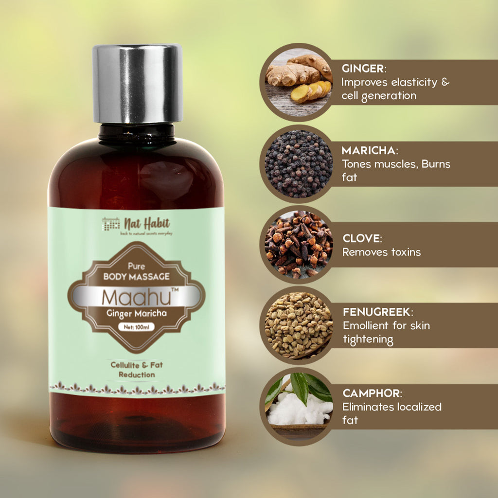 Pure Ginger Maricha Maahu Ayurvedic Body Massage Oil