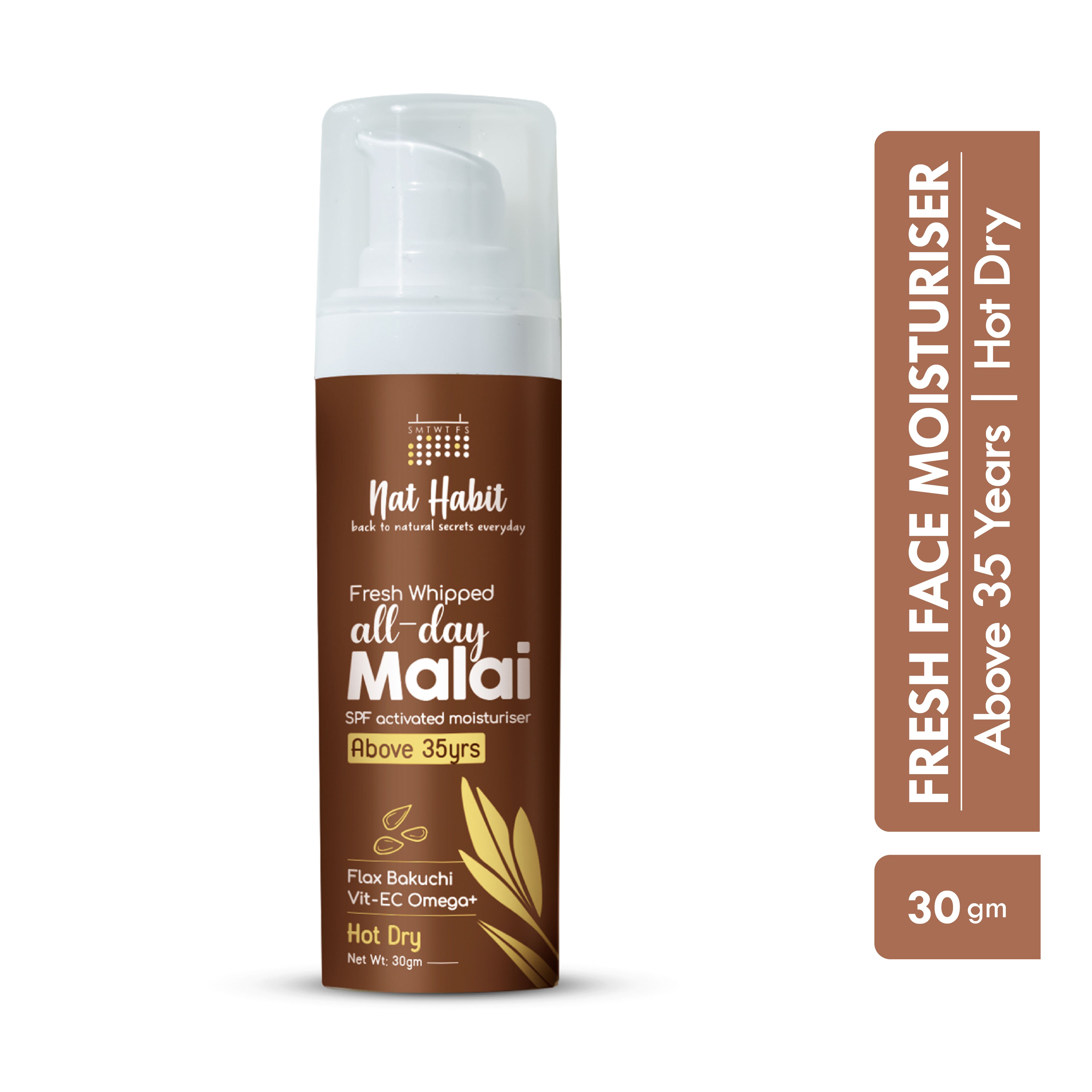 Flax Bakuchi Light Face Moisturizer For Glowing Skin With Vitamin E, Hot & Dry Weather