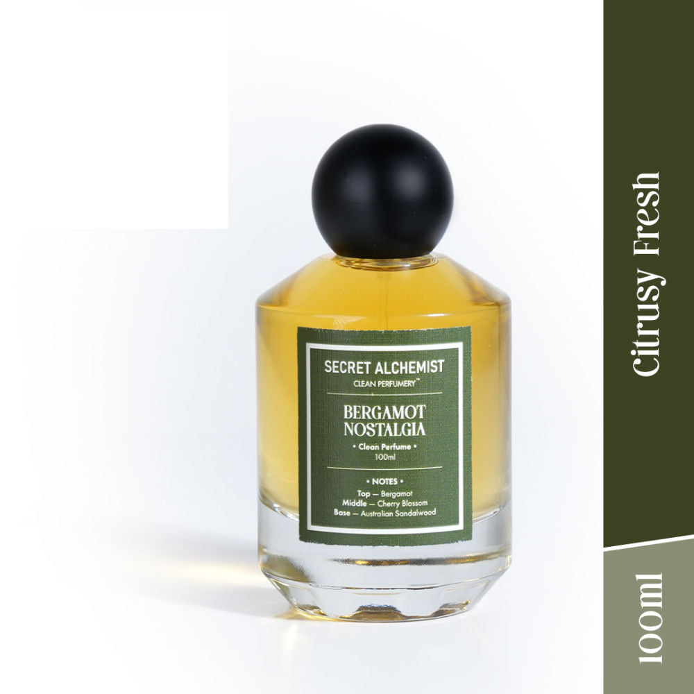 Bergamot Nostalgia Clean Perfume EDP Fresh Woody with Sandalwood for Men Women