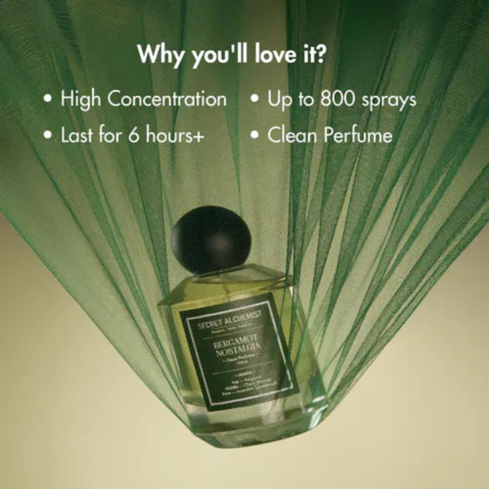 Bergamot Nostalgia Clean Perfume EDP Fresh Woody with Sandalwood for Men Women