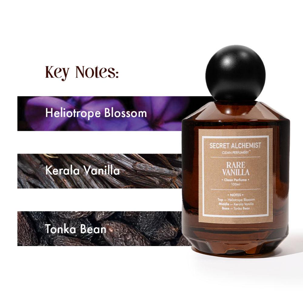 Rare Vanilla Perfume, Warm Vanilla Tonka Floral Woody Scent & Long Lasting