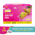 POLKA Hot Pink Sanitary Pads XXL & XL Rash Free Heavy Flow Double Wings Protection - 10 Pads