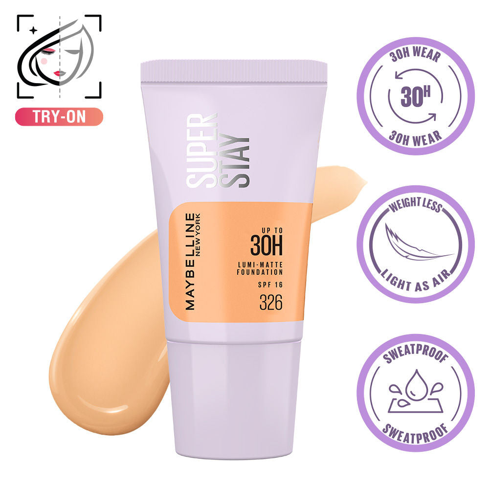 Super Stay Lumi-Matte Foundation-30Hr Wear-Lightweight-Normal-Dry Skin - 326
