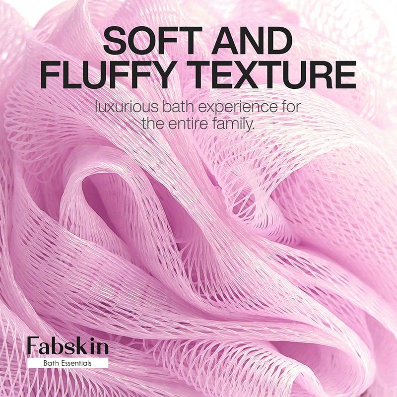 Loofah Duo Pack- Bath Brush With Long Handle & Round Loofah- For Men & Women- Pink & White