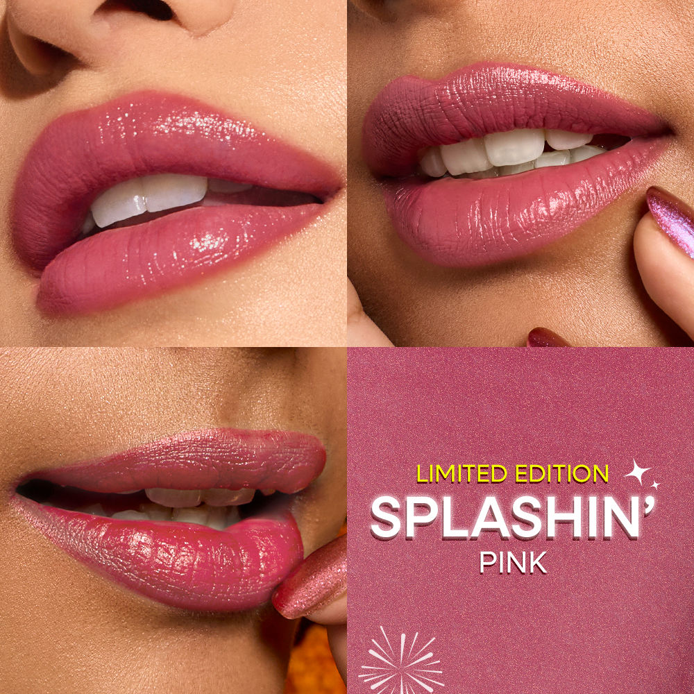 Nykaa Ultra Silk Hydrating Satin Serum Creme Glitter Lipstick with Hyaluronic Acid