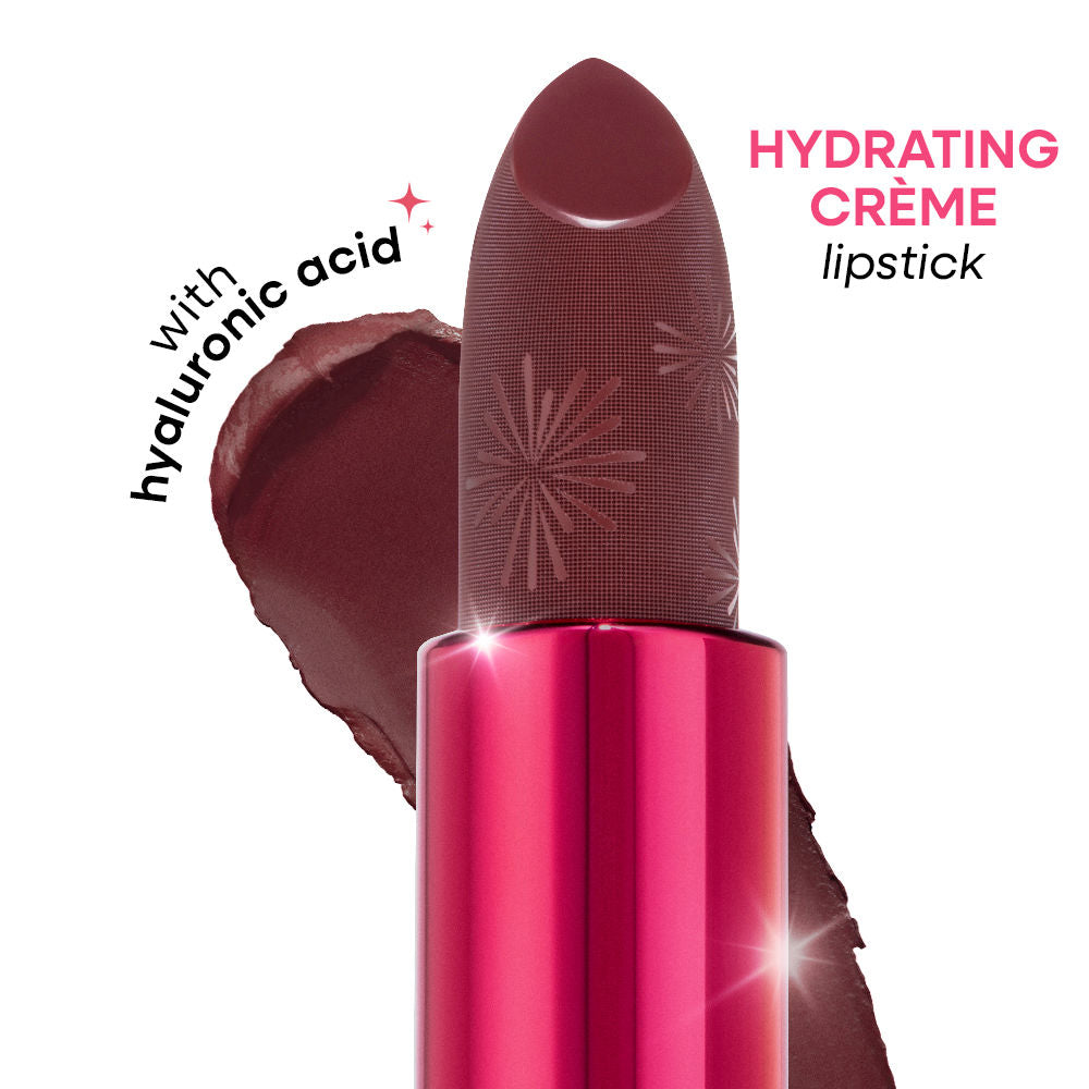 Nykaa Ultra Silk Hydrating Satin Serum Creme Glitter Lipstick with Hyaluronic Acid - Flexin