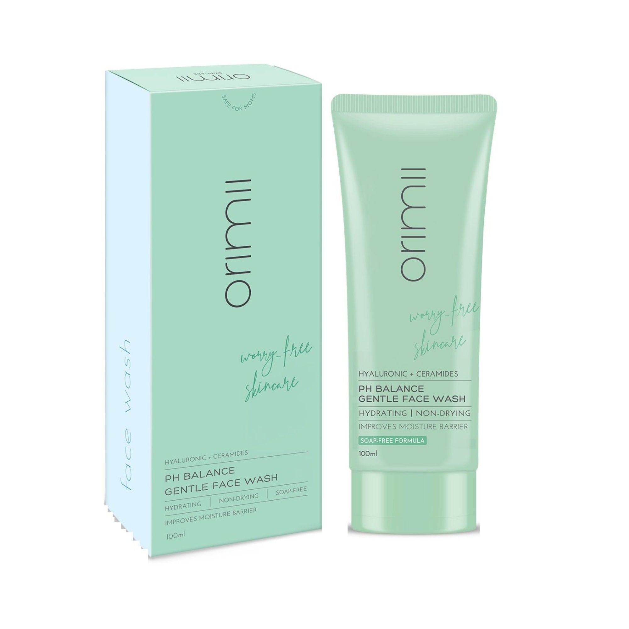 Hyaluronic + Ceramides PH Balance Gentle Face Wash - Non-Comedogenic, Pregnancy Safe