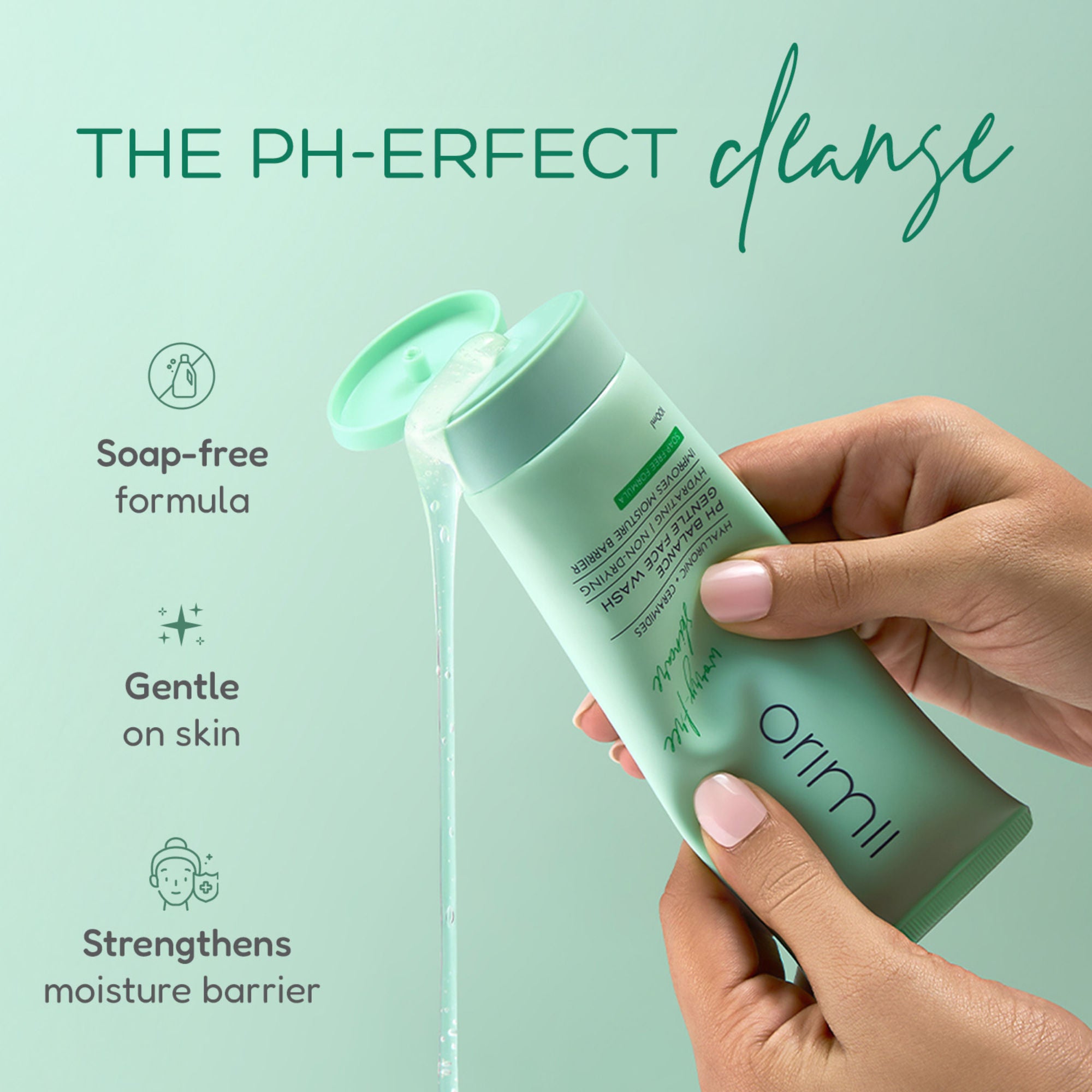 Hyaluronic + Ceramides PH Balance Gentle Face Wash - Non-Comedogenic, Pregnancy Safe