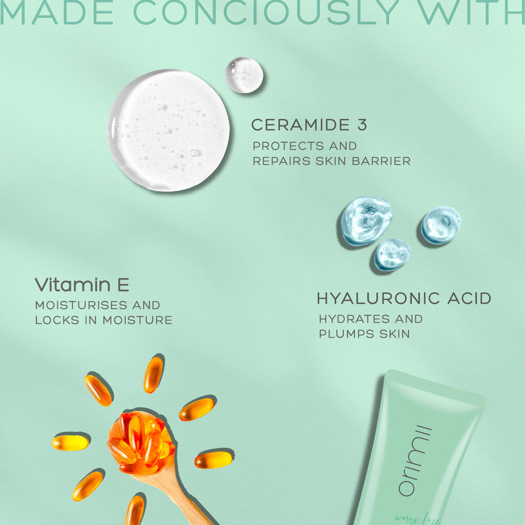 Hyaluronic + Ceramides PH Balance Gentle Face Wash - Non-Comedogenic, Pregnancy Safe