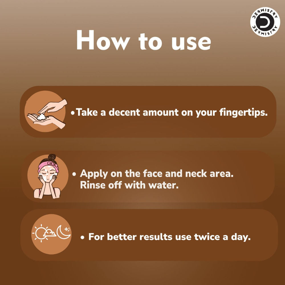 Kojic Acid Face Wash Pigmentation Dark Spots Tan Removal Glowing Skin Lightening Whitening