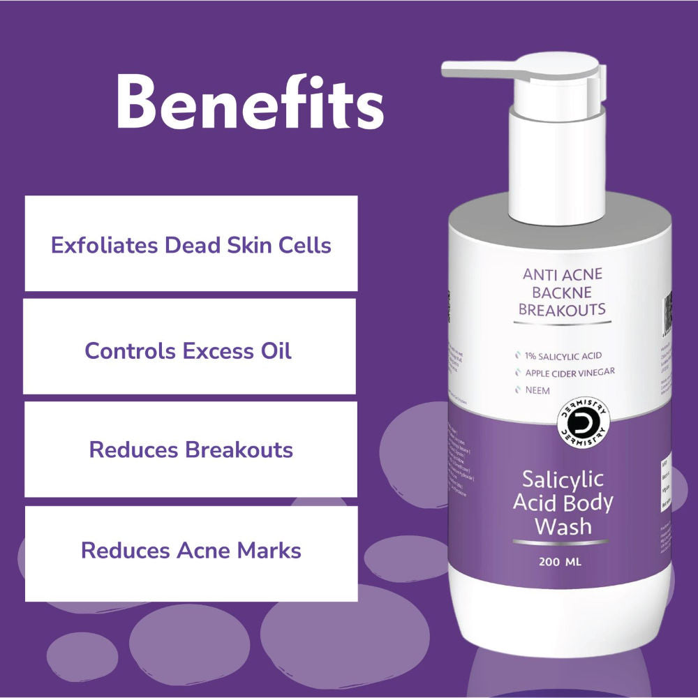 1% Salicylic Acid Niacinamide Exfoliating Body Wash for Back Acne Oily Acne Prone Skin