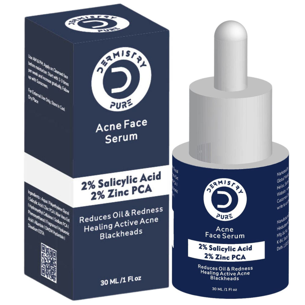 2% Salicylic Acid Zinc Face Serum For Oily Acne Prone Skin Open Pores Spots Scars Removal